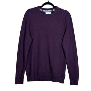 Jack Jones Men's Textured Knit Crewneck Pullover Sweater Dark Purple Size Medium